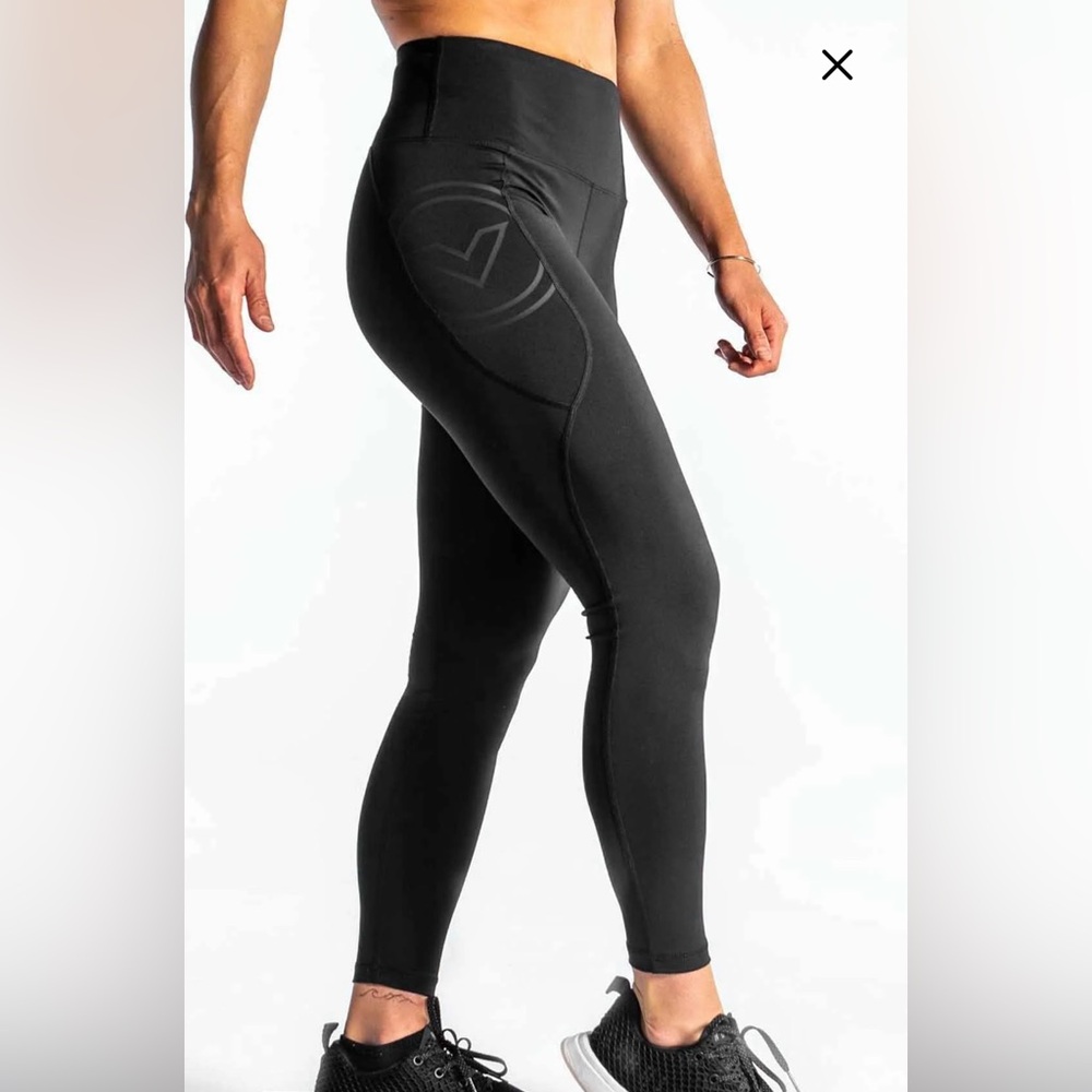 Virus Intl Black/Orange Tech Performance Leggings